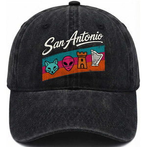 Funny Fox Alien Castle Harper Meme Washed Cotton Baseball Cap San Antonio Texas Pride Sports Fan