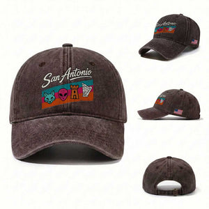 Funny Fox Alien Castle Harper Meme Washed Cotton Baseball Cap San Antonio Texas Pride Sports Fan