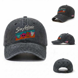 Funny Fox Alien Castle Harper Meme Washed Cotton Baseball Cap San Antonio Texas Pride Sports Fan