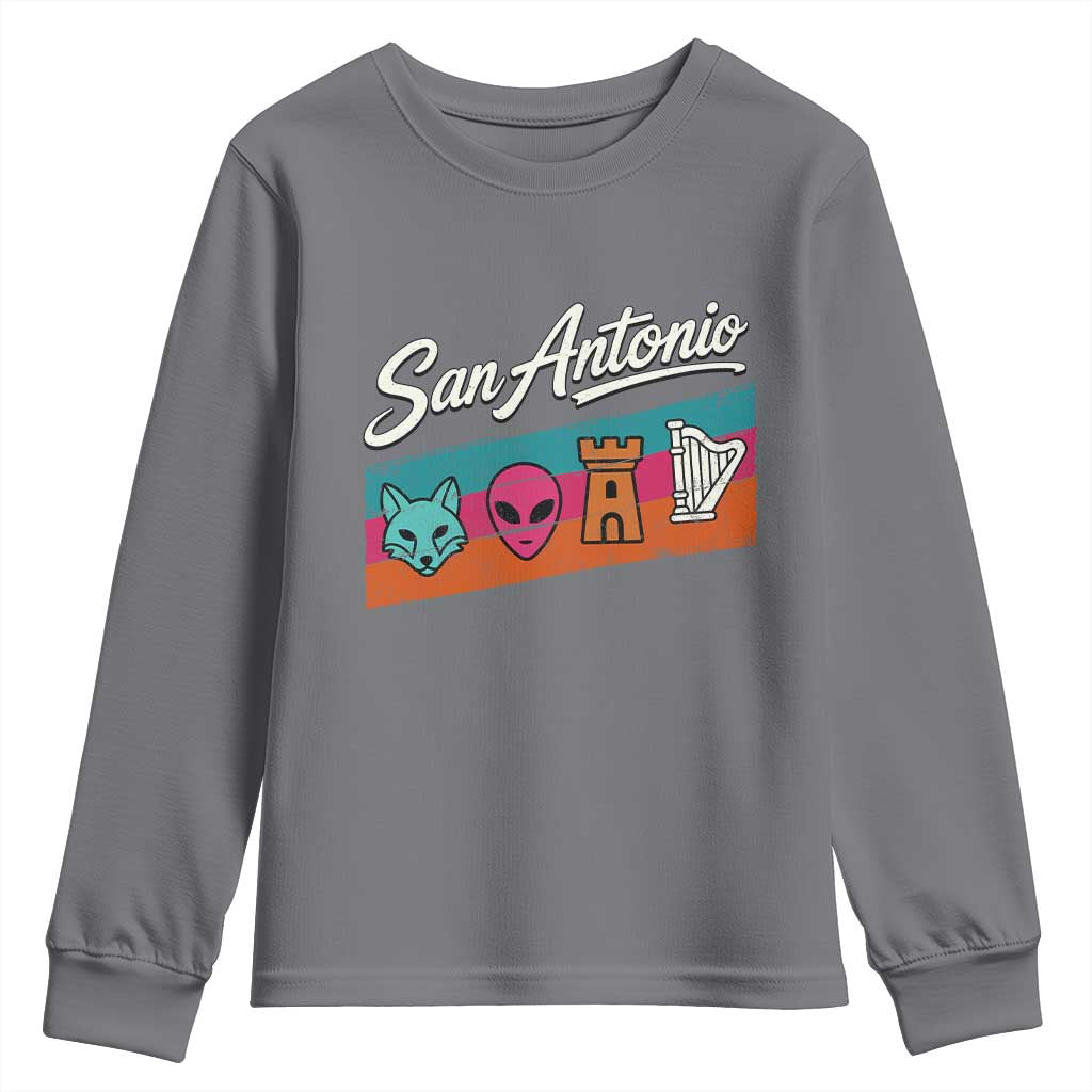 Funny Fox Alien Castle Harper Meme Youth Sweatshirt San Antonio Texas Pride Sports Fan