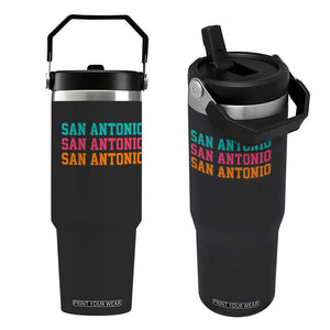 San Antonio Texas Pride Sports Fan Style Flip Straw Tumbler TX Game Day San Antonio Texas Pride Sports Fan