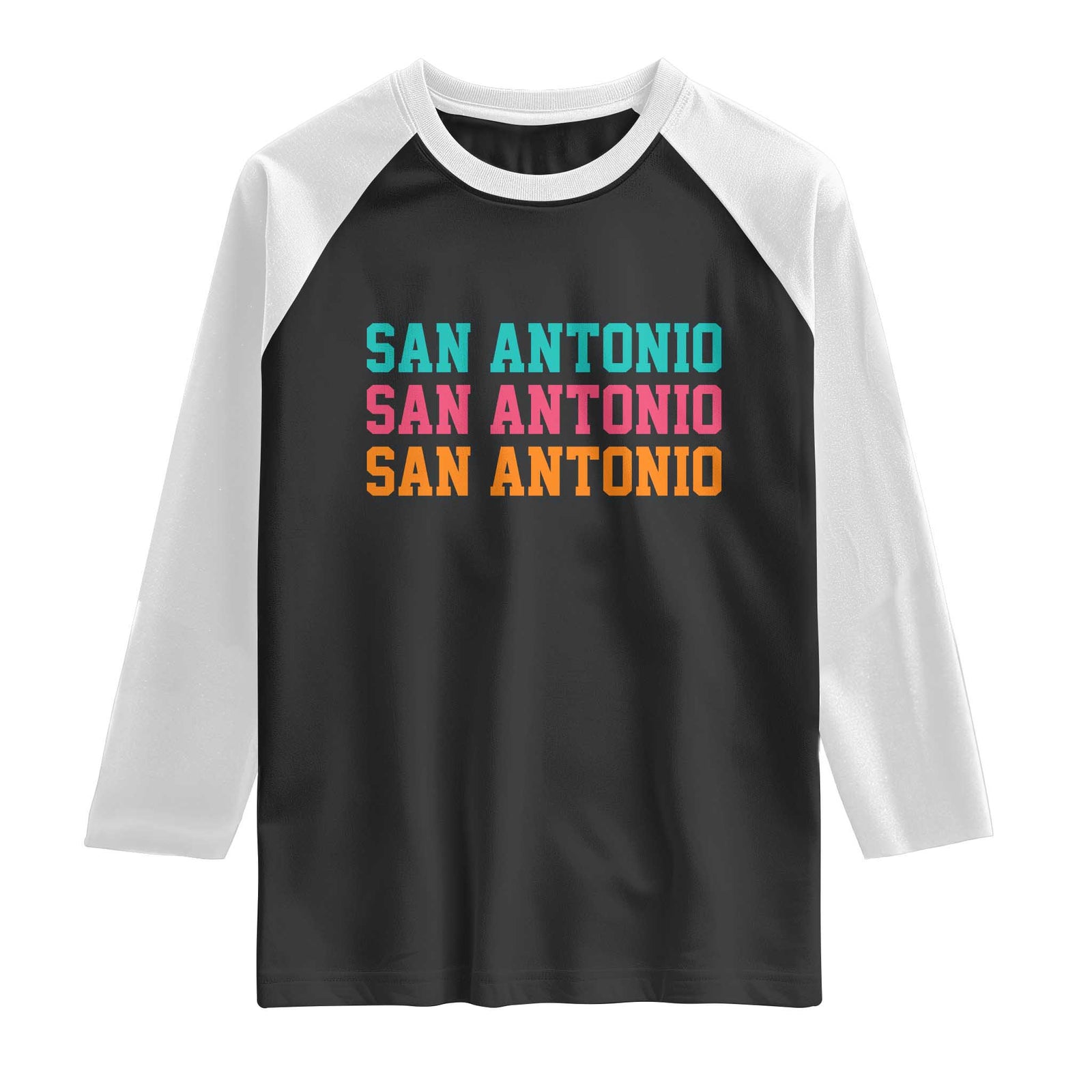 San Antonio Texas Pride Sports Fan Style Raglan Shirt TX Game Day San Antonio Texas Pride Sports Fan TS14 Black White Print Your Wear