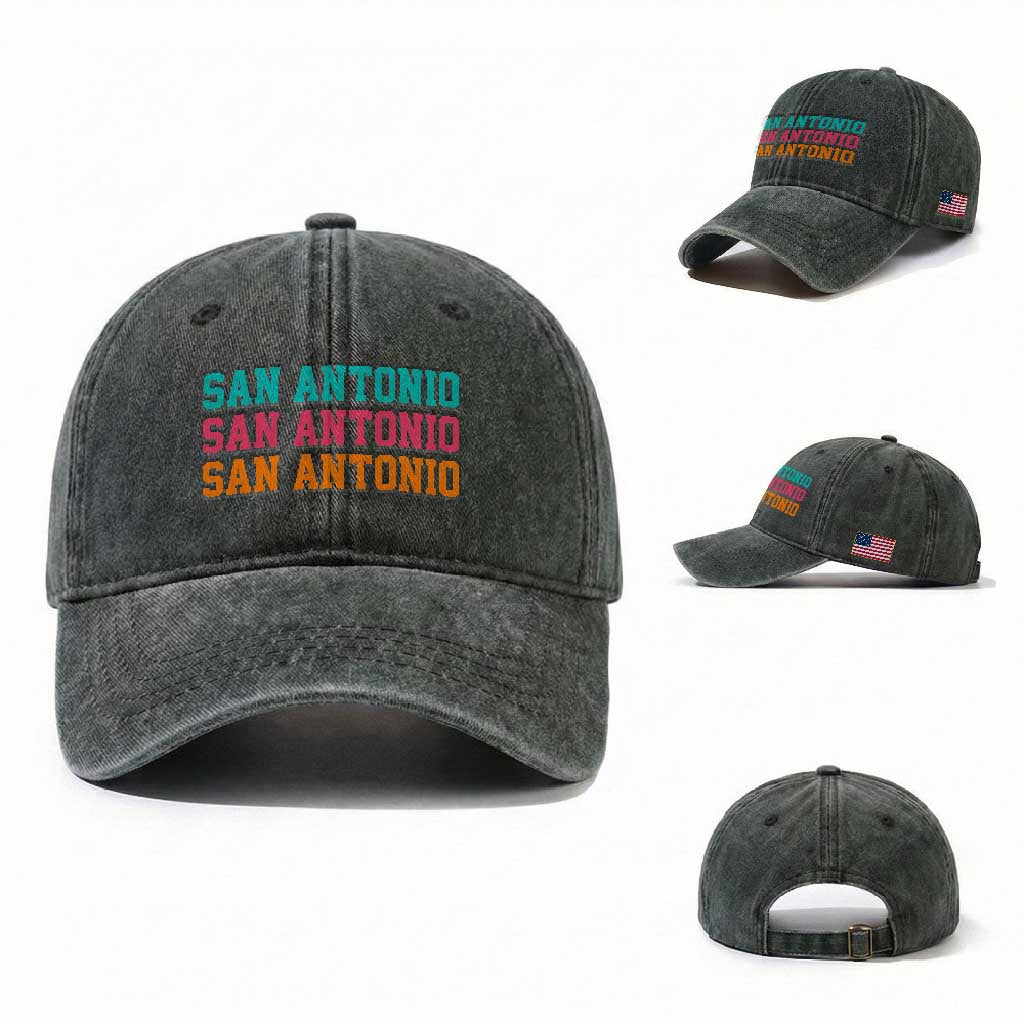 San Antonio Texas Pride Sports Fan Style Washed Cotton Baseball Cap TX Game Day San Antonio Texas Pride Sports Fan