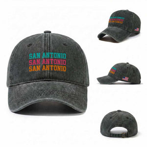 San Antonio Texas Pride Sports Fan Style Washed Cotton Baseball Cap TX Game Day San Antonio Texas Pride Sports Fan