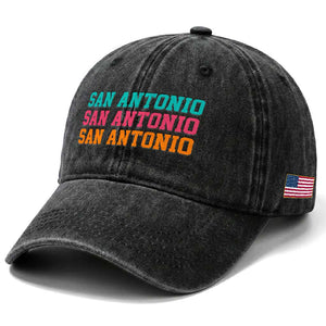 San Antonio Texas Pride Sports Fan Style Washed Cotton Baseball Cap TX Game Day San Antonio Texas Pride Sports Fan