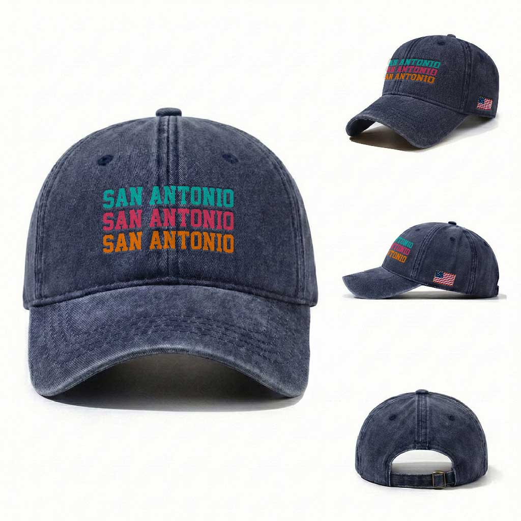 San Antonio Texas Pride Sports Fan Style Washed Cotton Baseball Cap TX Game Day San Antonio Texas Pride Sports Fan