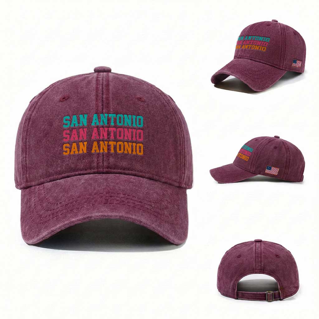 San Antonio Texas Pride Sports Fan Style Washed Cotton Baseball Cap TX Game Day San Antonio Texas Pride Sports Fan