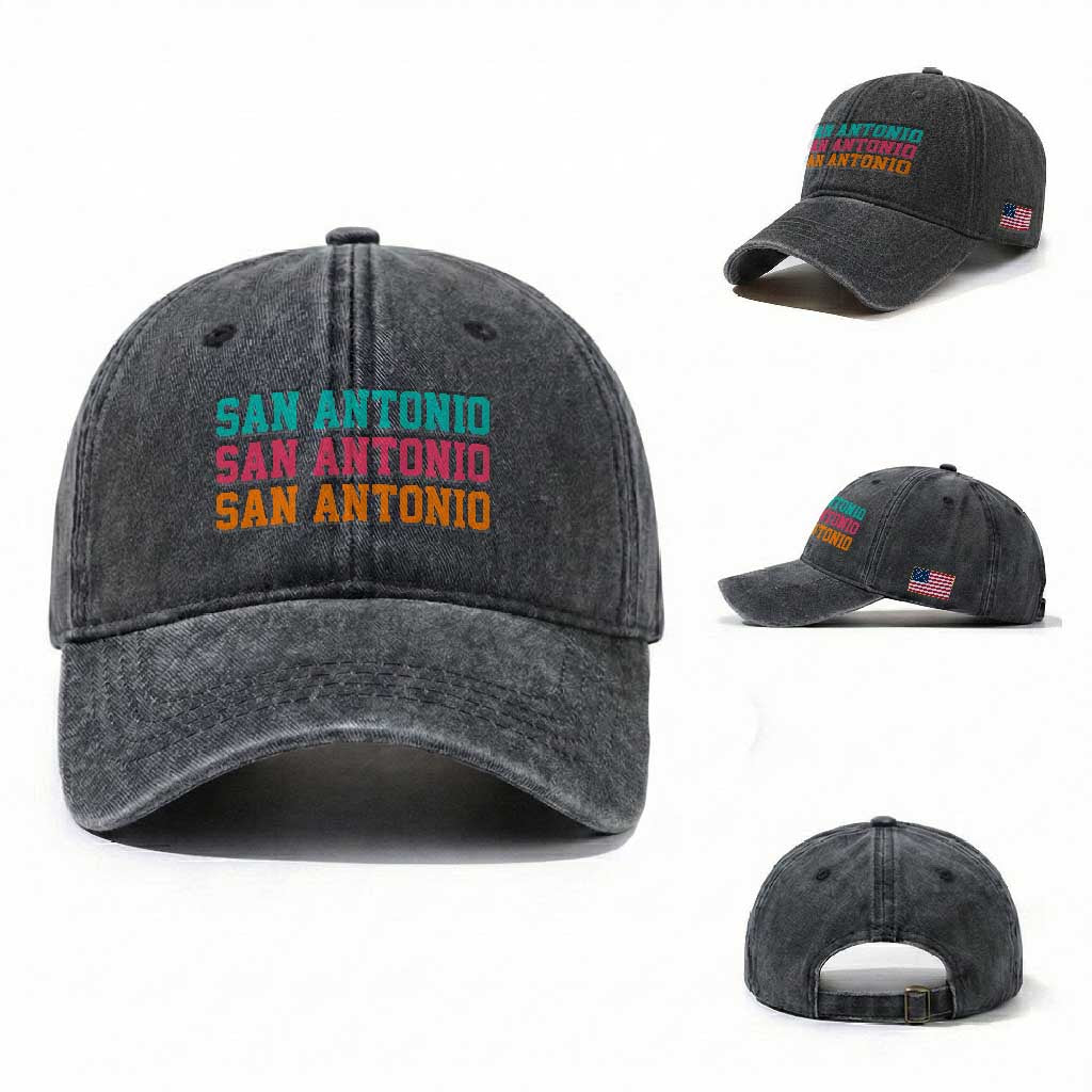 San Antonio Texas Pride Sports Fan Style Washed Cotton Baseball Cap TX Game Day San Antonio Texas Pride Sports Fan