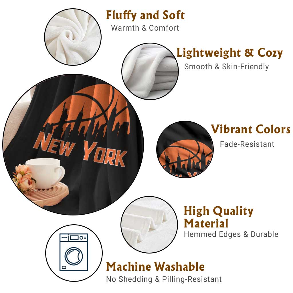 New York Skyline NY State Pride Throw Blanket Game Day Sports Fan