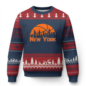 New York Skyline NY State Pride Ugly Christmas Sweater Game Day Sports Fan