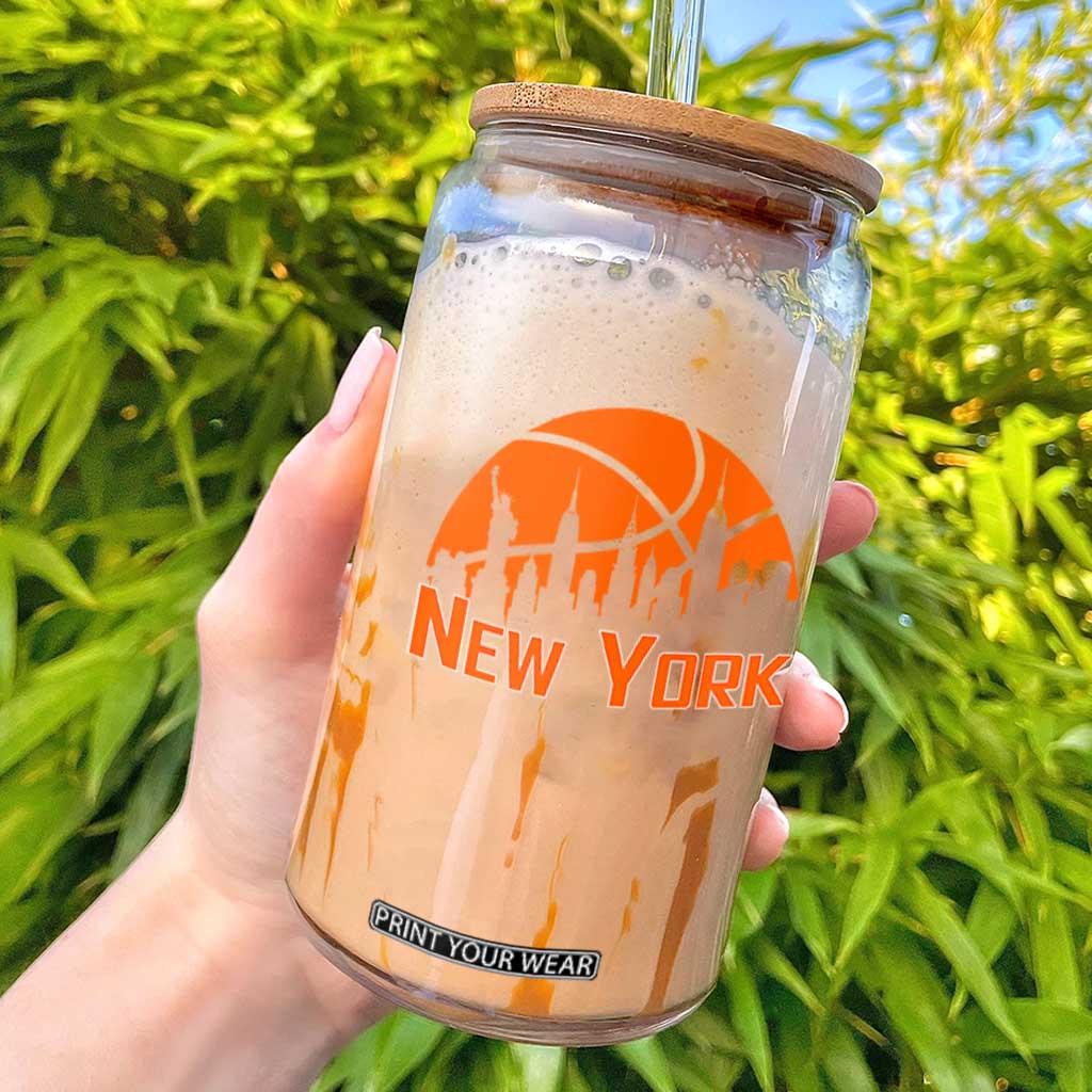 New York Skyline NY State Pride Glass Can Game Day Sports Fan
