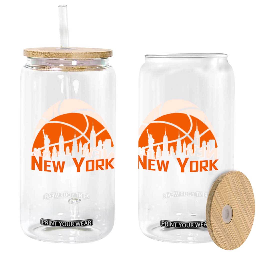 New York Skyline NY State Pride Glass Can Game Day Sports Fan
