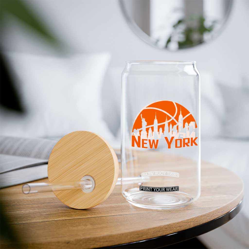 New York Skyline NY State Pride Glass Can Game Day Sports Fan
