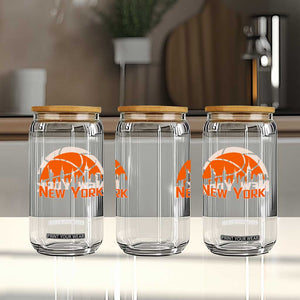 New York Skyline NY State Pride Glass Can Game Day Sports Fan