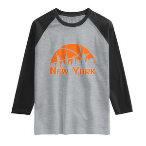 New York Skyline NY State Pride Raglan Shirt Game Day Sports Fan