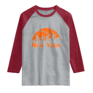New York Skyline NY State Pride Raglan Shirt Game Day Sports Fan