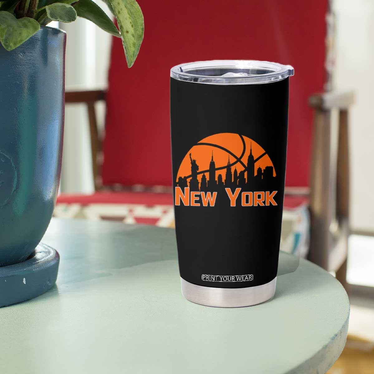 New York Skyline NY State Pride Tumbler Cup Game Day Sports Fan