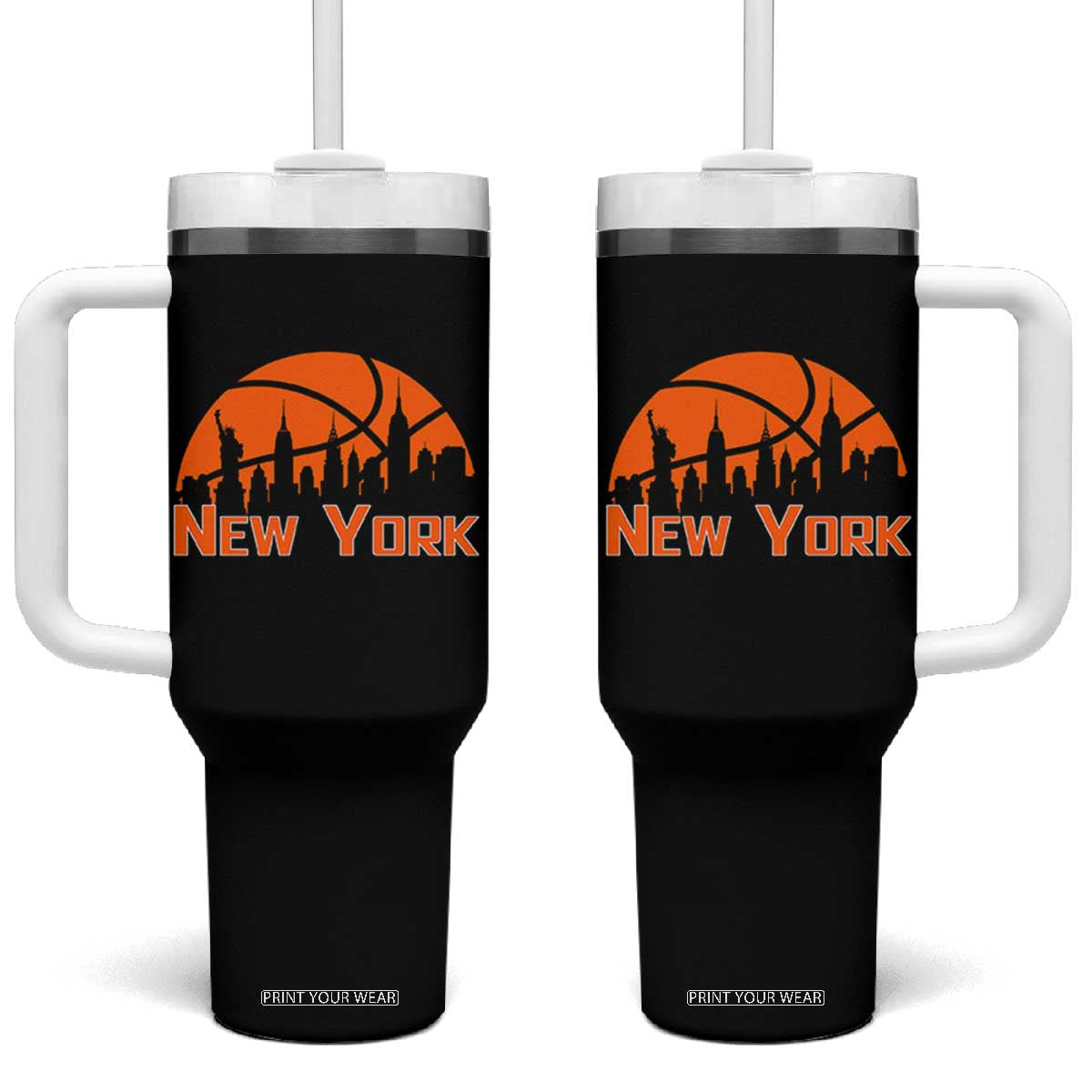 New York Skyline NY State Pride Tumbler With Handle Game Day Sports Fan