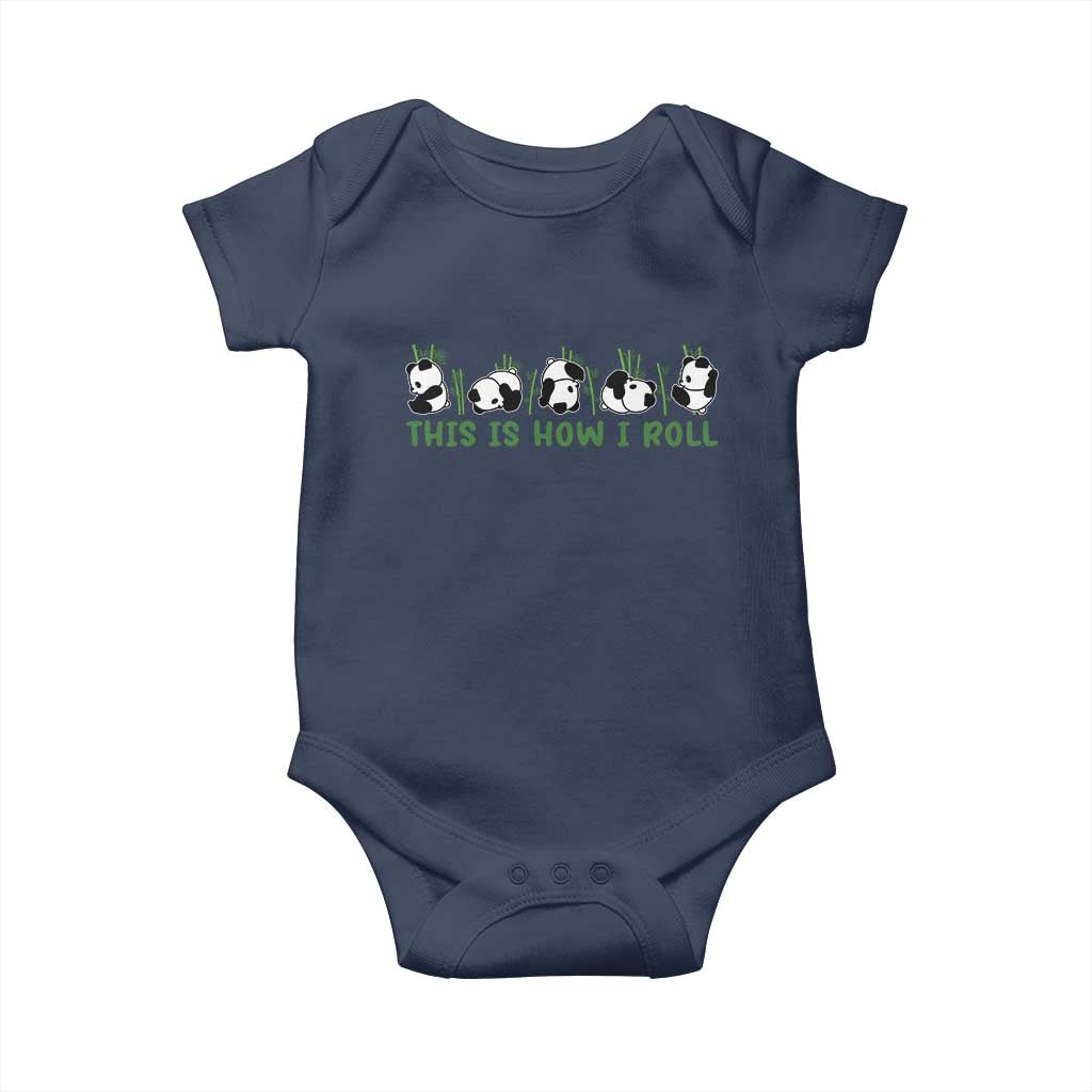 This Is How I Roll Baby Onesie Cute Bear Panda Lover TS14 Navy Print Your Wear