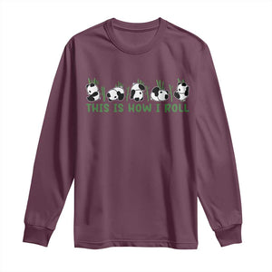 This Is How I Roll Long Sleeve Shirt Cute Bear Panda Lover TS14 Maroon Print Your Wear