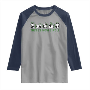 This Is How I Roll Raglan Shirt Cute Bear Panda Lover TS14 Sport Gray Navy Print Your Wear