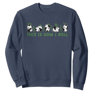 This Is How I Roll Sweatshirt Cute Bear Panda Lover TS14 Navy Print Your Wear