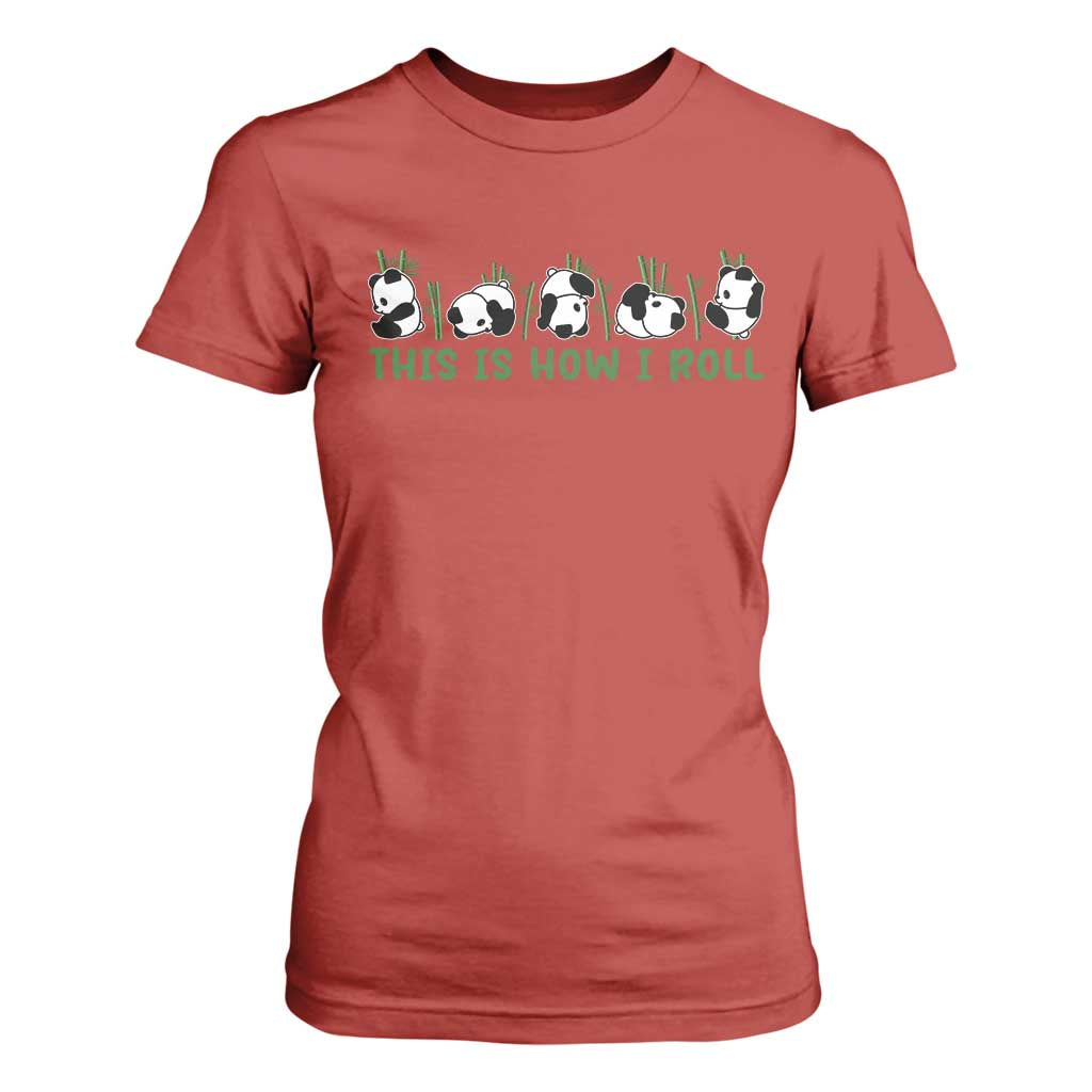 This Is How I Roll T Shirt For Women Cute Bear Panda Lover TS14 Red Print Your Wear