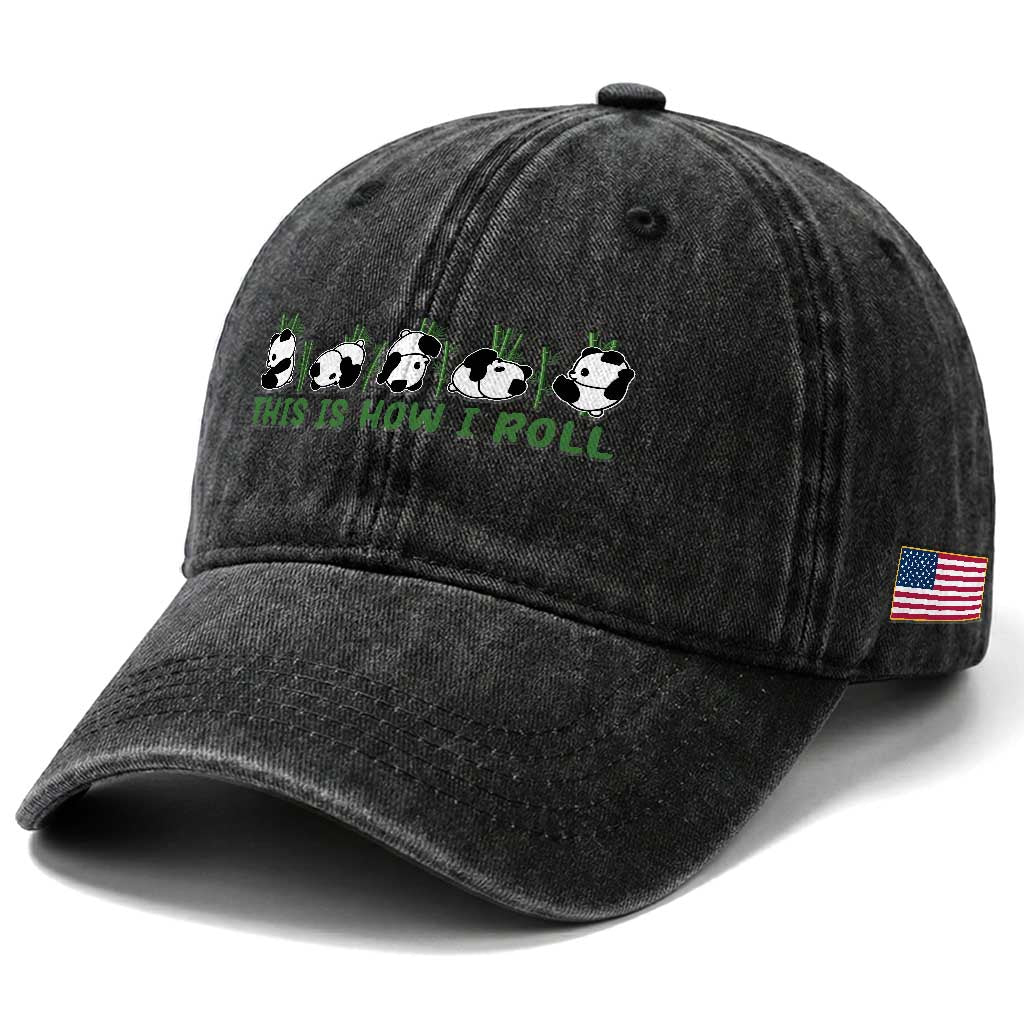 This Is How I Roll Washed Cotton Baseball Cap Cute Bear Panda Lover TS14 Print Your Wear