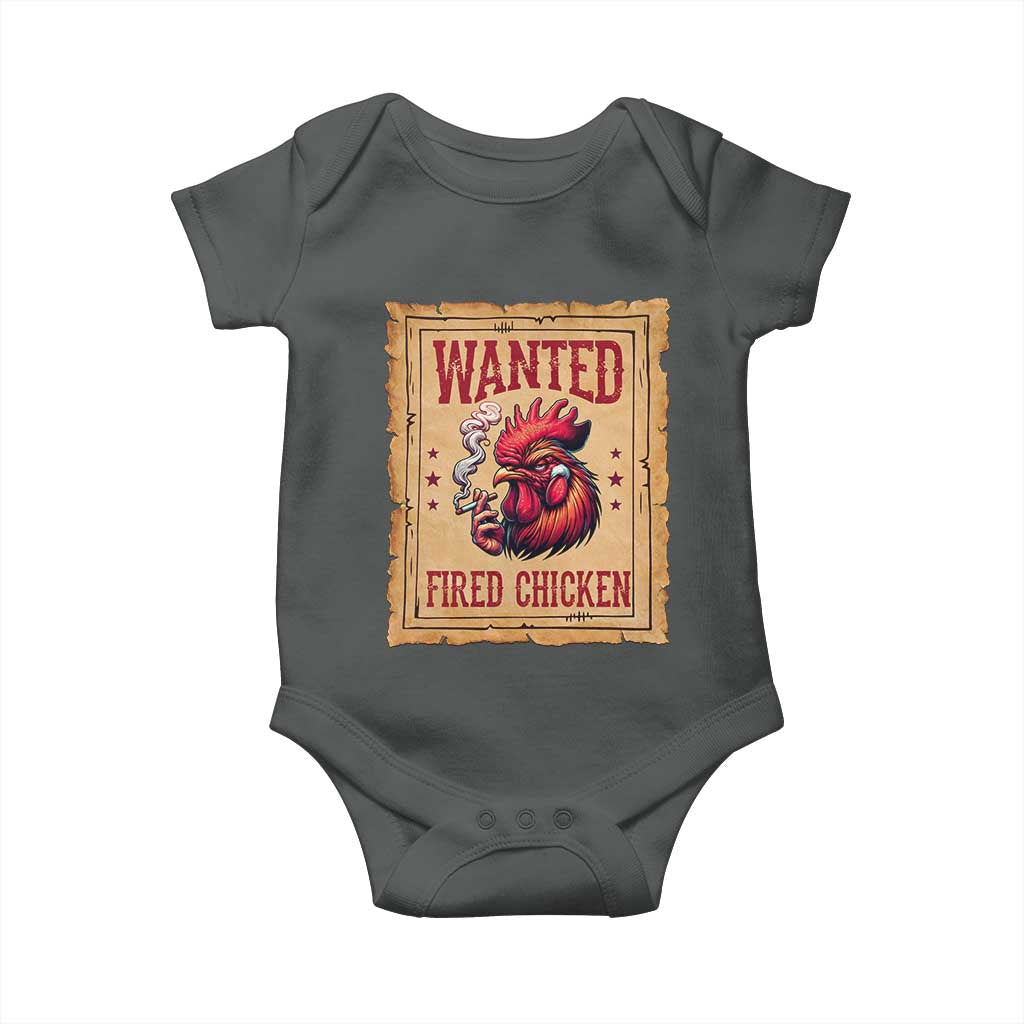 Funny Weed Lover Cannabis 420 Baby Onesie Fried Chicken TS14 Dark Heather Print Your Wear