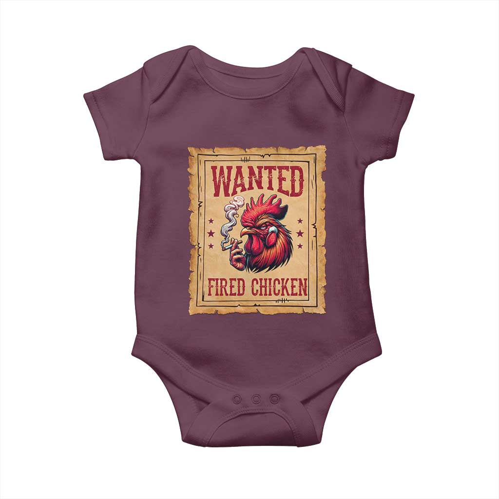 Funny Weed Lover Cannabis 420 Baby Onesie Fried Chicken TS14 Maroon Print Your Wear