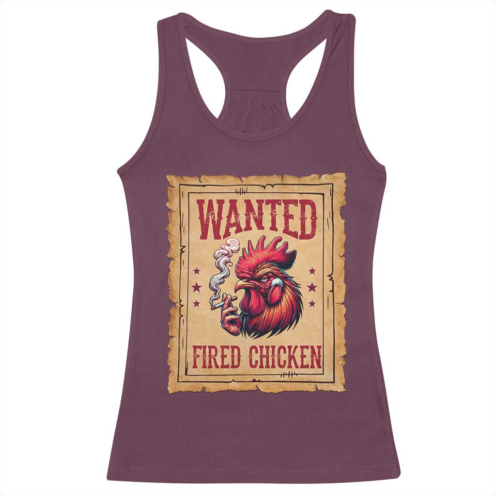 Funny Weed Lover Cannabis 420 Racerback Tank Top Fried Chicken TS14 Maroon Print Your Wear