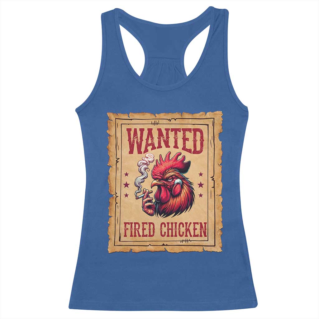 Funny Weed Lover Cannabis 420 Racerback Tank Top Fried Chicken TS14 Royal Blue Print Your Wear