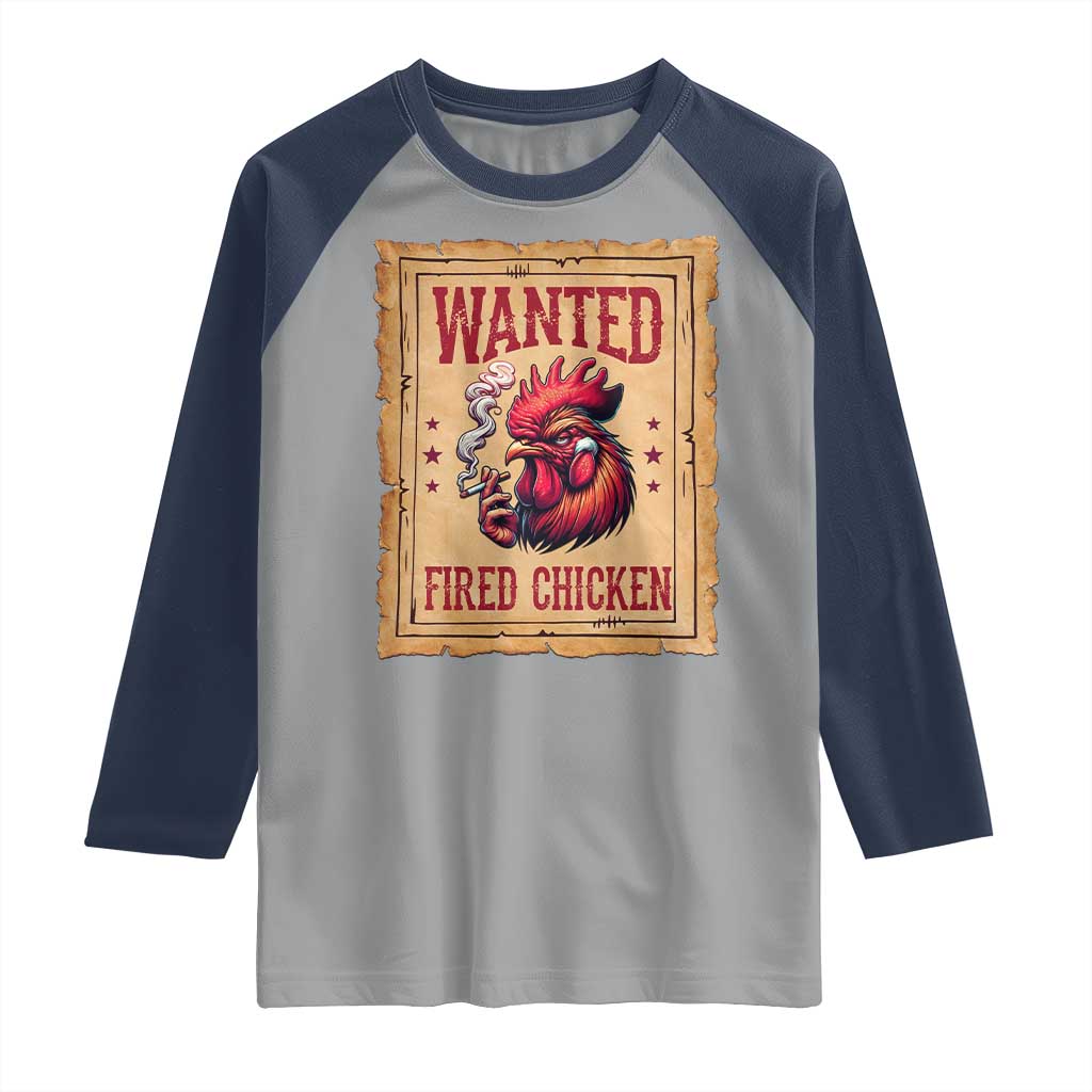 Funny Weed Lover Cannabis 420 Raglan Shirt Fried Chicken TS14 Sport Gray Navy Print Your Wear