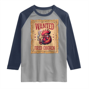 Funny Weed Lover Cannabis 420 Raglan Shirt Fried Chicken TS14 Sport Gray Navy Print Your Wear