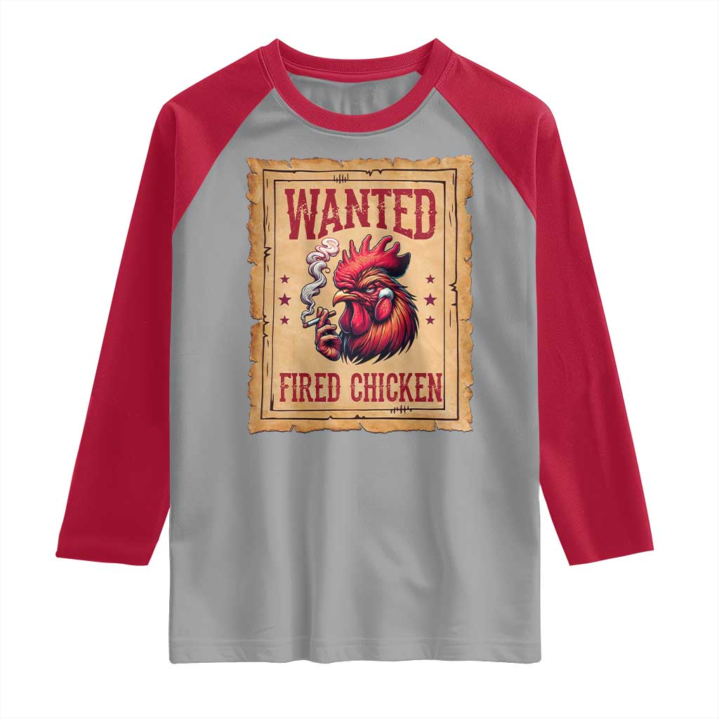Funny Weed Lover Cannabis 420 Raglan Shirt Fried Chicken TS14 Sport Gray Red Print Your Wear