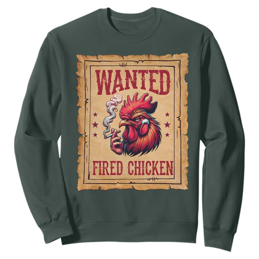 Funny Weed Lover Cannabis 420 Sweatshirt Fried Chicken TS14 Dark Forest Green Print Your Wear