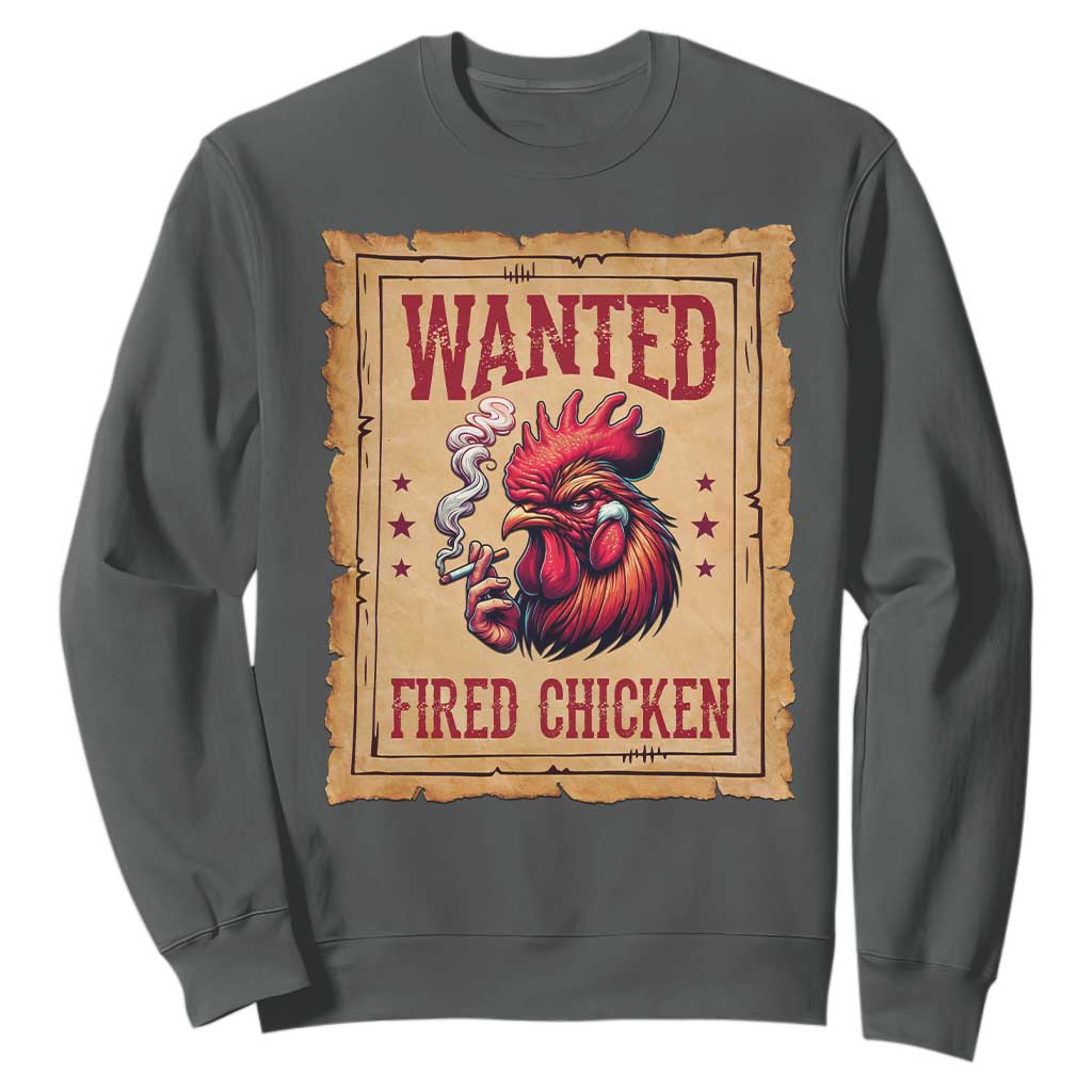 Funny Weed Lover Cannabis 420 Sweatshirt Fried Chicken TS14 Dark Heather Print Your Wear