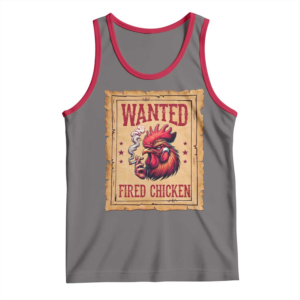Funny Weed Lover Cannabis 420 Tank Top Fried Chicken TS14 Deep Heather Red Print Your Wear