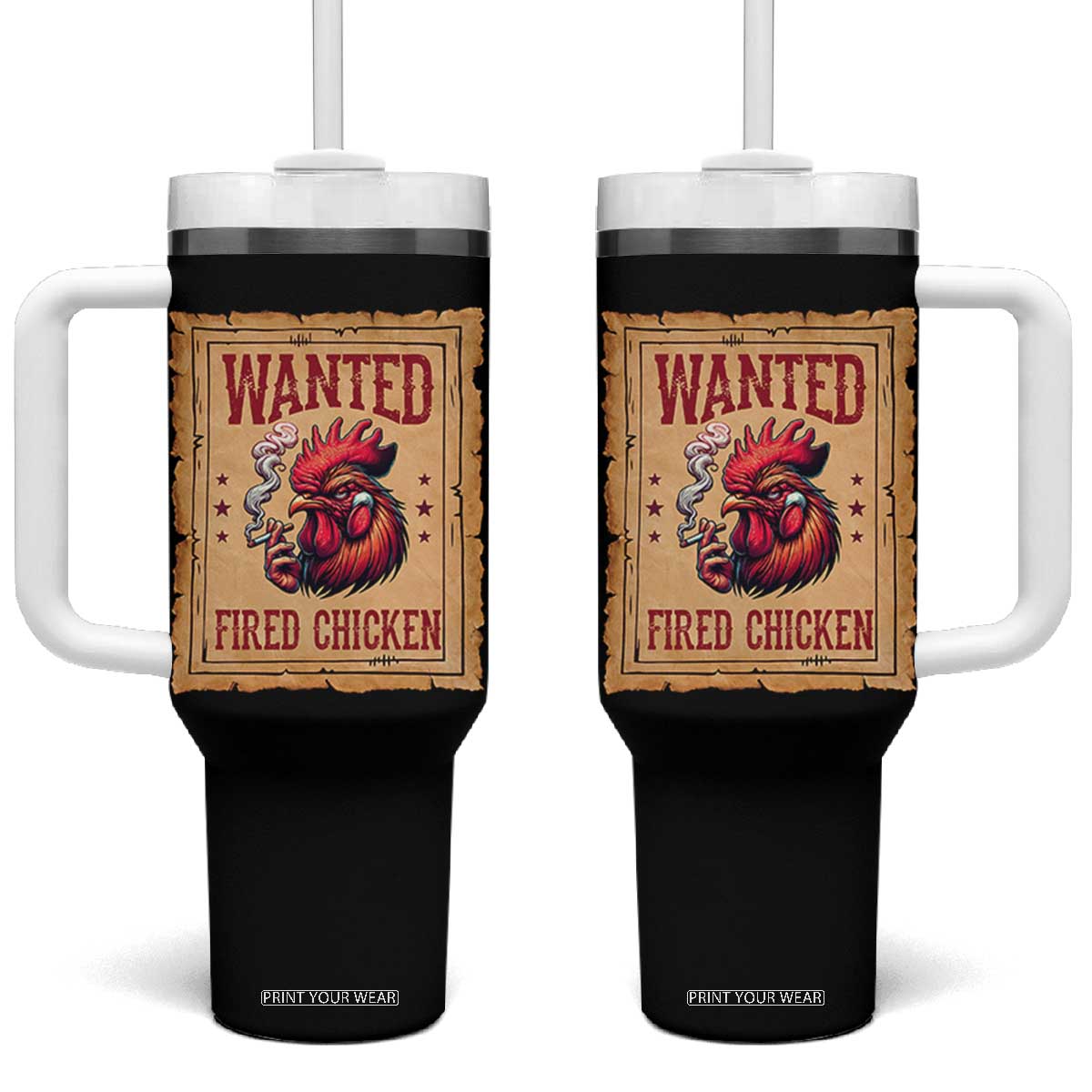 Funny Weed Lover Cannabis 420 Tumbler With Handle Fried Chicken TS14 One Size: 40 oz Black Print Your Wear
