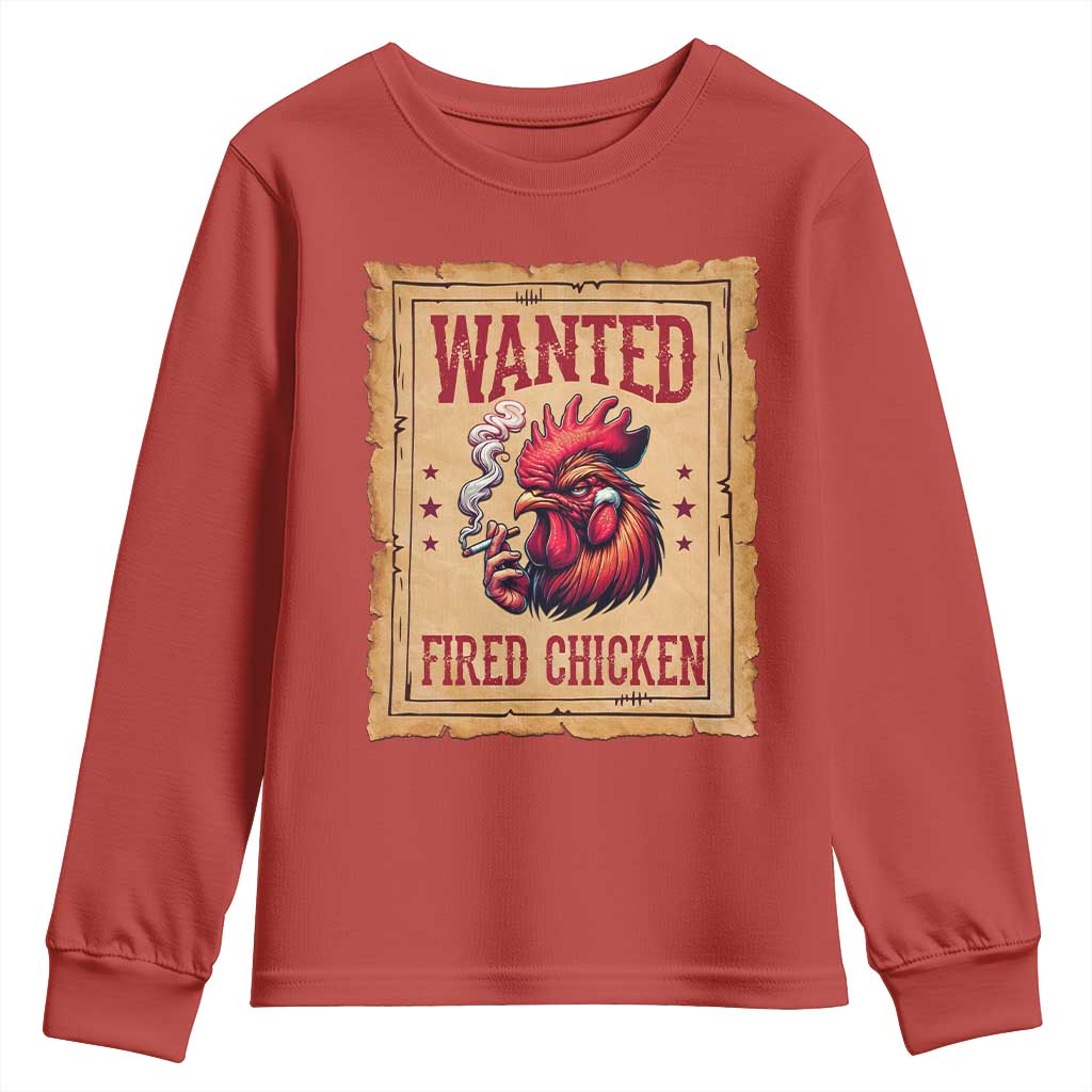 Funny Weed Lover Cannabis 420 Youth Sweatshirt Fried Chicken TS14 Red Print Your Wear