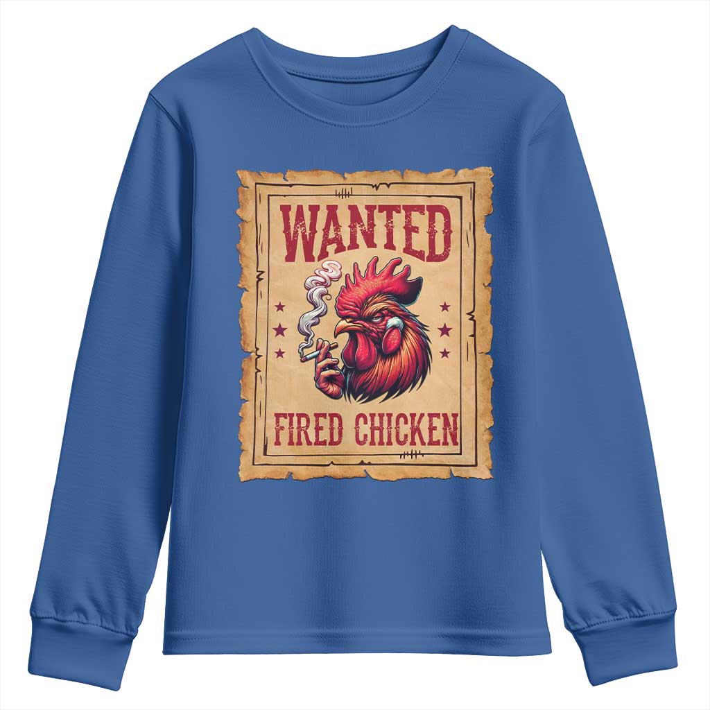 Funny Weed Lover Cannabis 420 Youth Sweatshirt Fried Chicken TS14 Royal Blue Print Your Wear