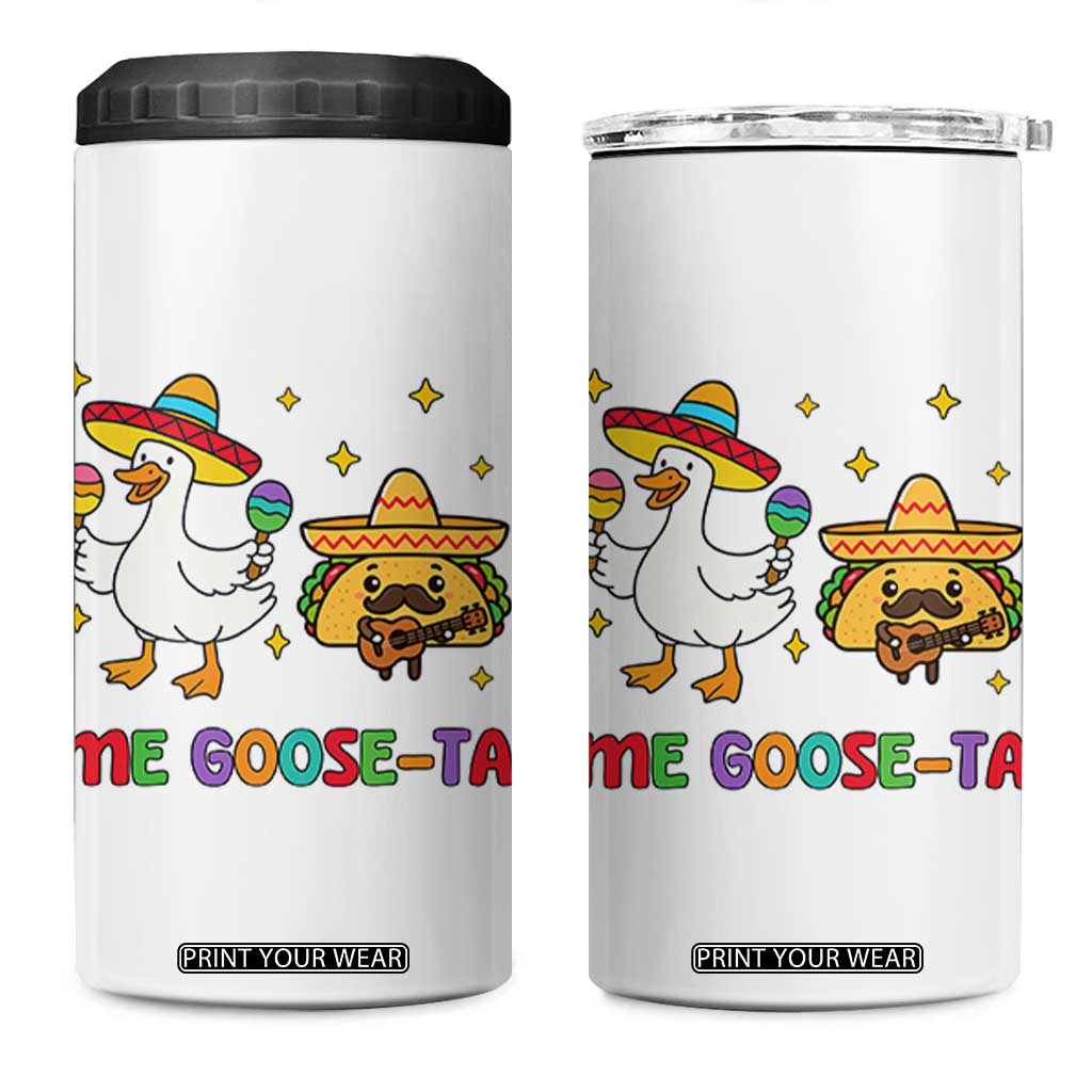 Me Goose Ta Mexican 4 in 1 Can Cooler Tumbler Funny Spanish Taco Mexican Food Meme TS14 One Size: 16 oz White Print Your Wear