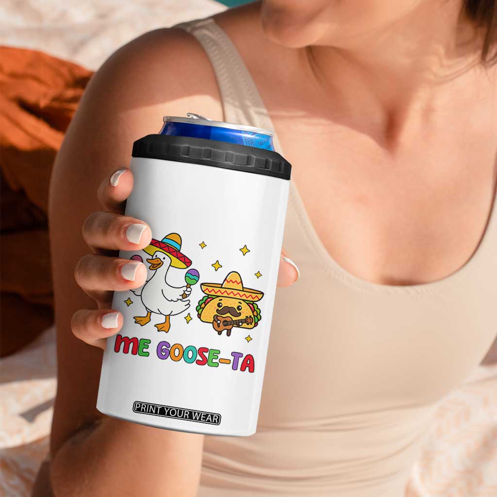 Me Goose Ta Mexican 4 in 1 Can Cooler Tumbler Funny Spanish Taco Mexican Food Meme TS14 Print Your Wear