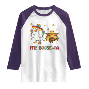 Me Goose Ta Mexican Raglan Shirt Funny Spanish Taco Mexican Food Meme TS14 White Purple Print Your Wear