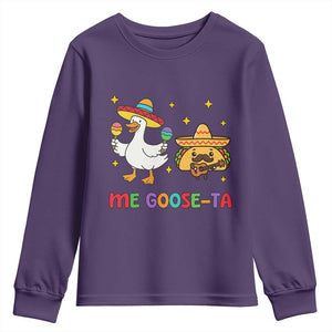 Me Goose Ta Mexican Youth Sweatshirt Funny Spanish Taco Mexican Food Meme TS14 Purple Print Your Wear