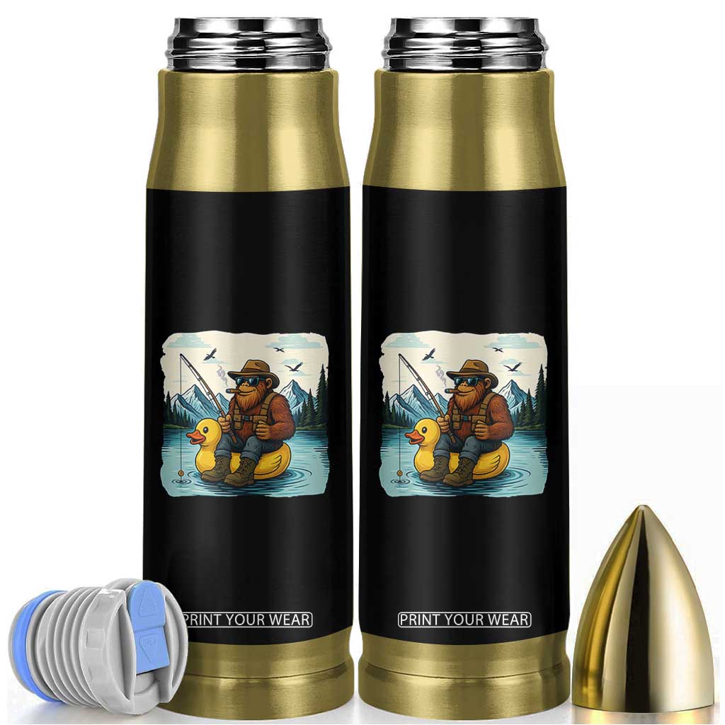 Funny Bigfoot Fishing Bullet Tumbler Sasquatch Sitting Rubber Duckie Cruise TS14 Black Print Your Wear