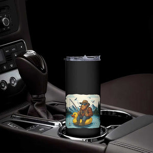 Funny Bigfoot Fishing Skinny Tumbler Sasquatch Sitting Rubber Duckie Cruise TS14 Print Your Wear