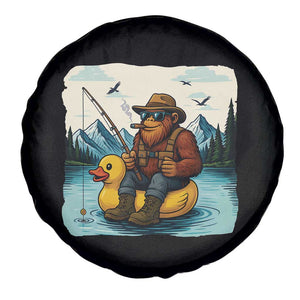 Funny Bigfoot Fishing Spare Tire Cover Sasquatch Sitting Rubber Duckie Cruise TS14 Print Your Wear