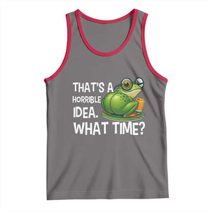 Thats A Horrible Idea What Time Tank Top Funny Frog Joke Meme TS14 Deep Heather Red Print Your Wear