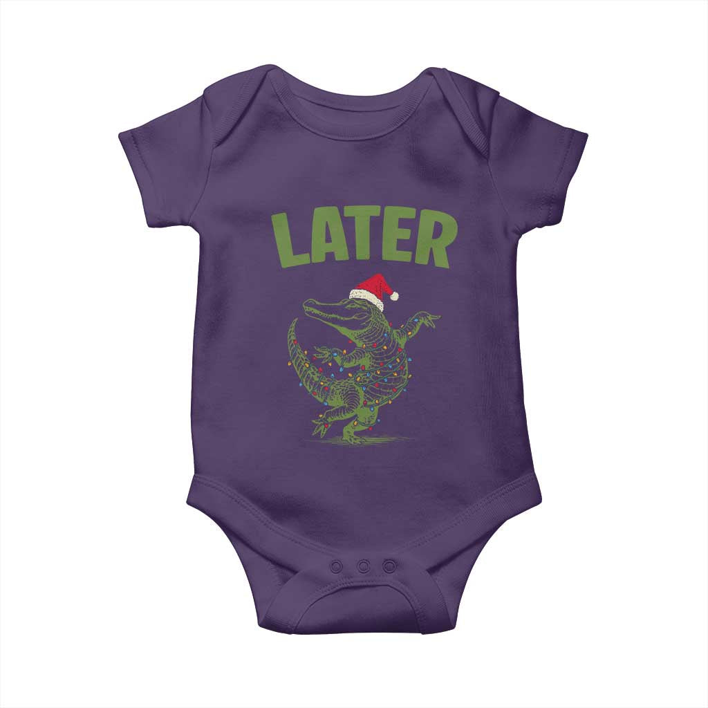 Funny Gator Sarcastic Christmas Baby Onesie Later Alligator TS14 Purple Print Your Wear